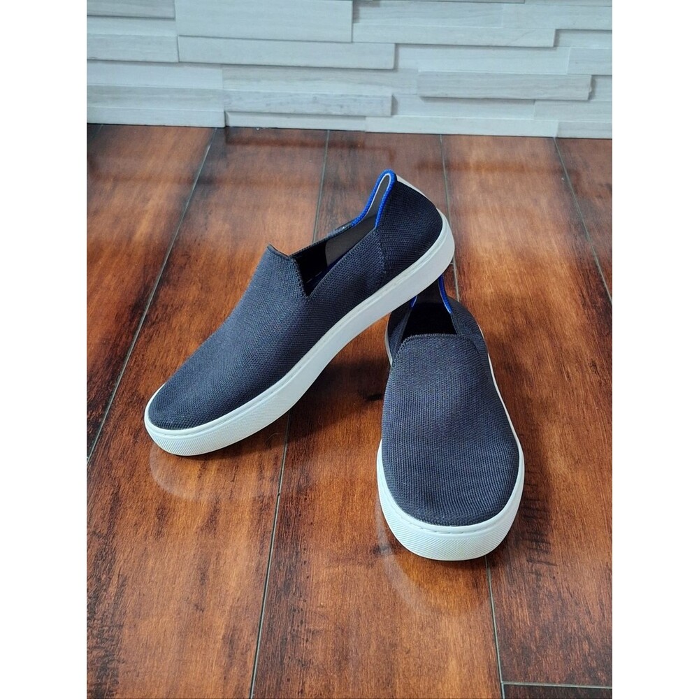 Rothy’s The Original Slip-On Sneakers Navy Blue Knit | Women’s Size 9